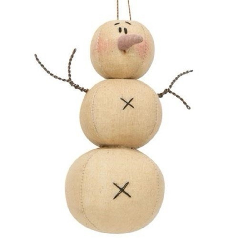 Honey & Me Snowman Ornament Primitive Rustic With Twisted Wire Arms New W/Tags